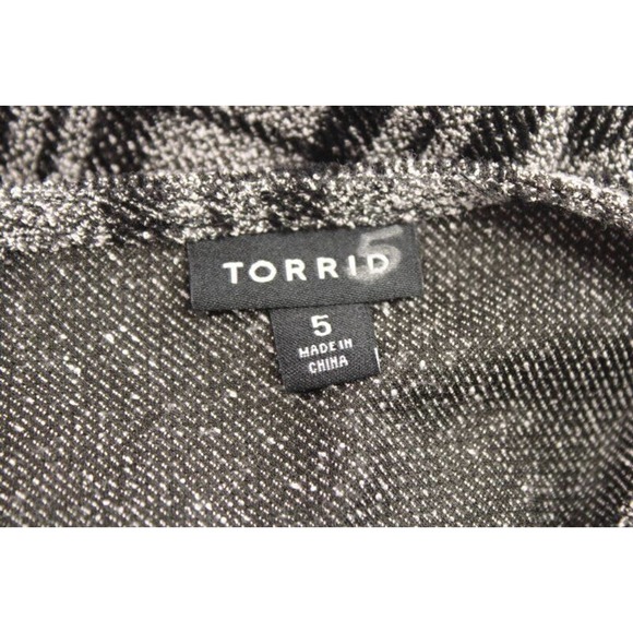 Torrid Gray Black Diagonal Plaid Skater Dress Size 5 5X Stretch Knit Fit Flare - Picture 6 of 9